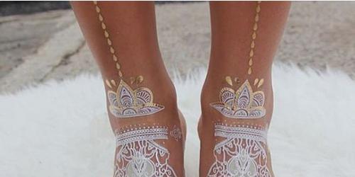 The most beautiful white henna tattoos