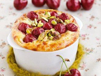 Pistachio & cherry clafoutis