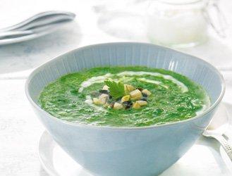Blueberry spinach soup