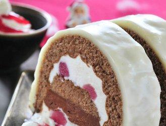 Black Forest Christmas Log with Redcurrant Jelly