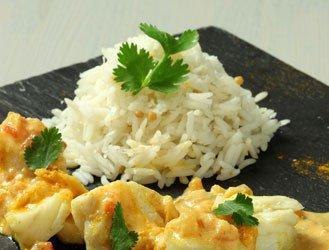 Fish curry and basmati rice, ginger and lemongrass