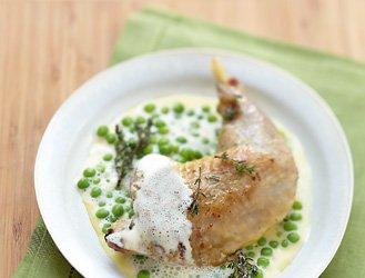 Guinea fowl legs with thyme juice