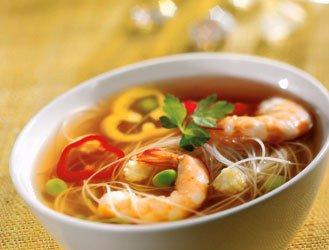Thai soup with prawns