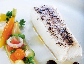 White halibut with cucumber