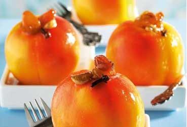 Poached nectarines with raisins