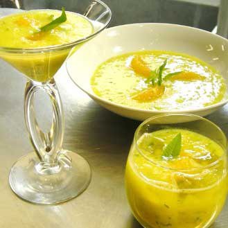 Mango soup and verbena