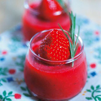 Strawberry Dessert flavored with rosemary