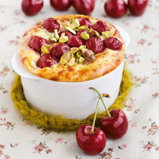 Pistachio & cherry clafoutis