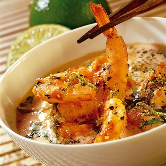 Gambas with Asian scents