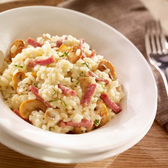 Risotto with mushrooms and Bacon matches
