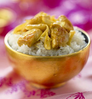 Chicken fricassee with curry